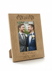 Personalised Engraved Mr and Mr Wooden Photo Frame Wedding Gift wedding photo frame ukgiftstoreonline