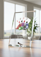 Personalised Poker or Cards Trophy Plaque With Colour Print Personalised Plaque Sign ukgiftstoreonline