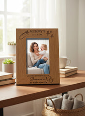 Personalised Mummy's Little Girl Photo Engraved Wooden Frame Gift Portrait Photo Frame ukgiftstoreonline 5 x 7 Inch