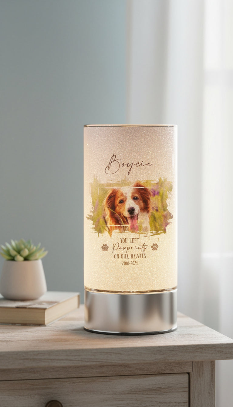 Personalised Pet Memorial Sympathy Gift Remembrance Light With Photo Personalised Lights ukgiftstoreonline