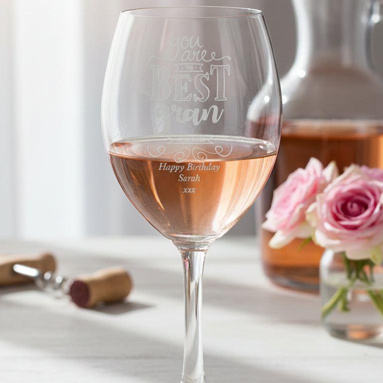 Gift For Gran Personalised Engraved Wine Glass For Birthdays Christmas or Mothers Day Personalised Wine Glasses ukgiftstoreonline
