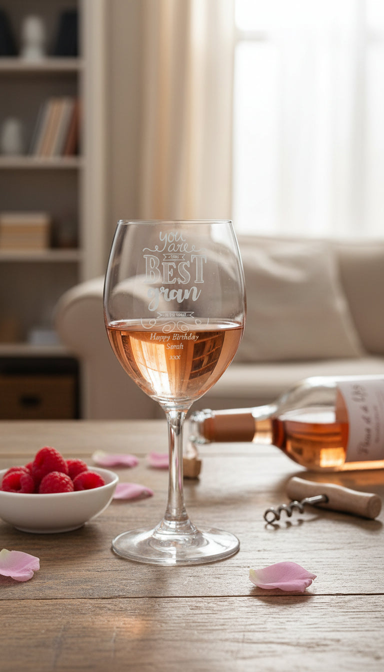 Gift For Gran Personalised Engraved Wine Glass For Birthdays Christmas or Mothers Day Personalised Wine Glasses ukgiftstoreonline