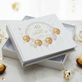 Personalised 40th Birthday Photo Album Gift With Gold Balloons Birthday Photo Album ukgiftstoreonline
