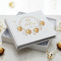 Personalised 40th Birthday Photo Album Gift With Gold Balloons Birthday Photo Album ukgiftstoreonline