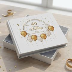 Personalised 40th Birthday Photo Album Gift With Gold Balloons Birthday Photo Album ukgiftstoreonline
