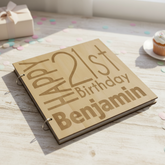 ukgiftstoreonline Personalised 21st Birthday Engraved Large Wooden Scrapbook Photo Album Scrapbook Guest Book ukgiftstoreonline