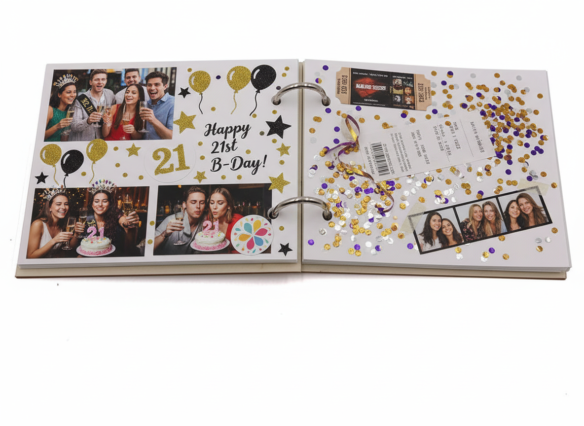 ukgiftstoreonline Personalised 21st Birthday Engraved Large Wooden Scrapbook Photo Album Scrapbook Guest Book ukgiftstoreonline