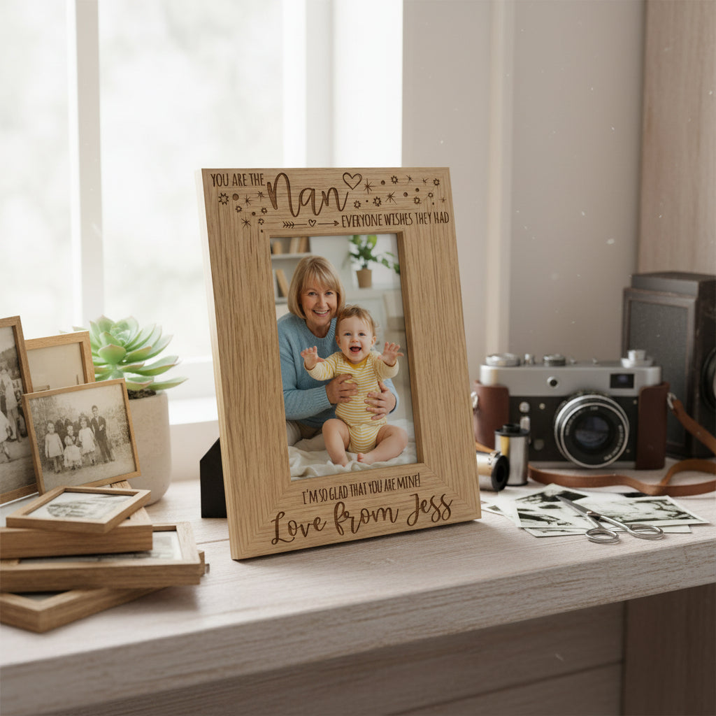 Personalised You Are The Nan Photo Frame Portrait Engraved Oak Wood Finish Nan Photo Frame ukgiftstoreonline