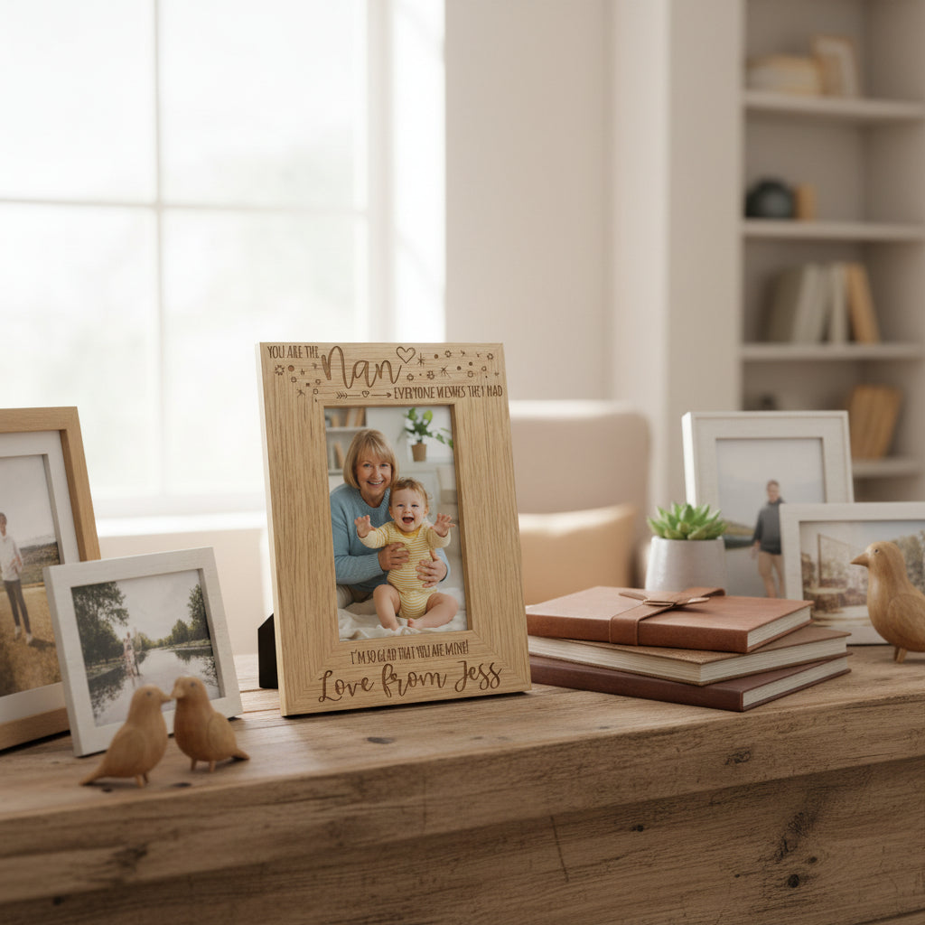 Personalised You Are The Nan Photo Frame Portrait Engraved Oak Wood Finish Nan Photo Frame ukgiftstoreonline