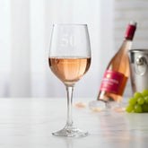 Personalised 50th Birthday Engraved Wine Glass Gift Name & Sentiment Personalised Wine Glasses ukgiftstoreonline