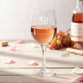 Personalised 50th Birthday Engraved Wine Glass Gift Name & Sentiment Personalised Wine Glasses ukgiftstoreonline