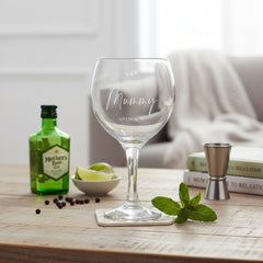 Personalised Mummy Gin and Tonic Engraved Glass with Sentiment Gift Boxed Personalised Gin Glass ukgiftstoreonline