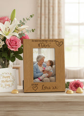 Personalised First Mothers Day as a Nan Engraved Photo Frame Portrait Photo Frame ukgiftstoreonline 4 x 6 Inch