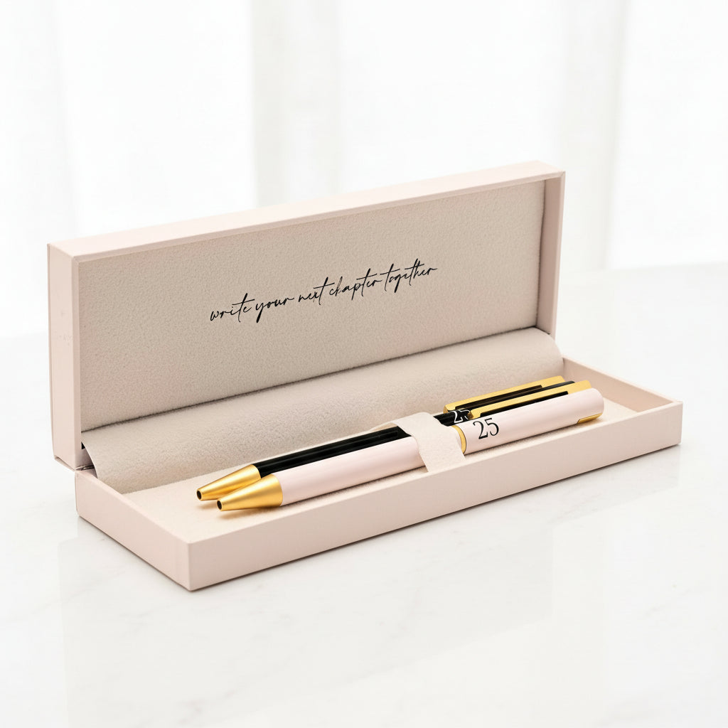 25th Anniversary Pen Set Personalised and Gift Boxed Anniversary Gifts ukgiftstoreonline
