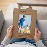 Personalised Cousin Love Heart Engraved Portrait Photo Frame Gift