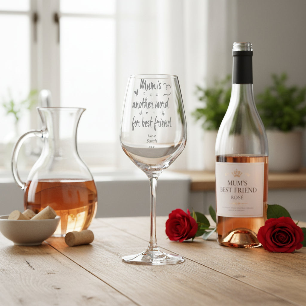 Mum Friend Sentiment Personalised Engraved Wine Glass Personalised Wine Glasses ukgiftstoreonline