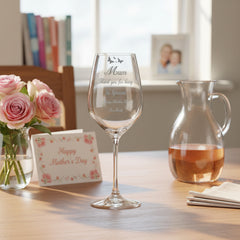 Thank you Mum Gift Personalised Engraved Wine Glass For Mothers Day, Birthday or Christmas Personalised Wine Glasses ukgiftstoreonline