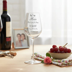 Thank you Mum Gift Personalised Engraved Wine Glass For Mothers Day, Birthday or Christmas Personalised Wine Glasses ukgiftstoreonline