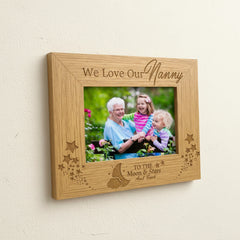 We Love Our Nanny Oak wood finish Engraved Photo Frame Photo Frame ukgiftstoreonline