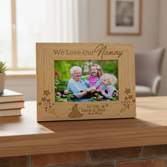We Love Our Nanny Oak wood finish Engraved Photo Frame Photo Frame ukgiftstoreonline