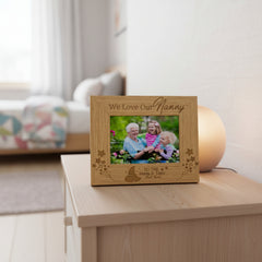 We Love Our Nanny Oak wood finish Engraved Photo Frame Photo Frame ukgiftstoreonline
