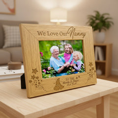 We Love Our Nanny Oak wood finish Engraved Photo Frame Photo Frame ukgiftstoreonline
