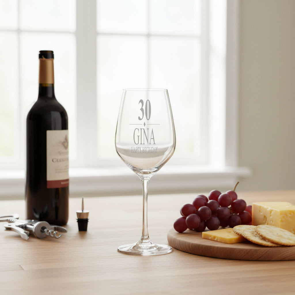 Personalised Any Age Birthday Gift Engraved Wine Glass Boxed 18th 21st 30th 40th 50th 60th 70th 80th Personalised Birthday Gift ukgiftstoreonline