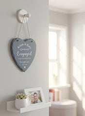 Engagement Gift Personalised Engraved Slate Heart Stone Personalised Engagement Gift ukgiftstoreonline
