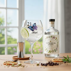 Personalised Personalised 21st Birthday Floral Cocktail Gin Glass Gift For Her Personalised Gin Glasses ukgiftstoreonline