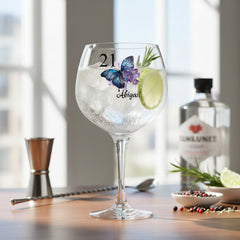 Personalised Personalised 21st Birthday Floral Cocktail Gin Glass Gift For Her Personalised Gin Glasses ukgiftstoreonline