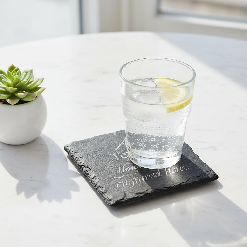 Personalised any engraving slate coaster gift suitable for Birthdays, anniversaries, mothers day fathers day, valentines and Christmas Personalised Slate Marker ukgiftstoreonline