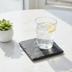 Personalised any engraving slate coaster gift suitable for Birthdays, anniversaries, mothers day fathers day, valentines and Christmas Personalised Slate Marker ukgiftstoreonline