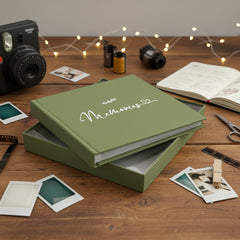 Memories Olive Green Photo Album With Leaf Design For 50 x 6 by 4 Photos photo album ukgiftstoreonline