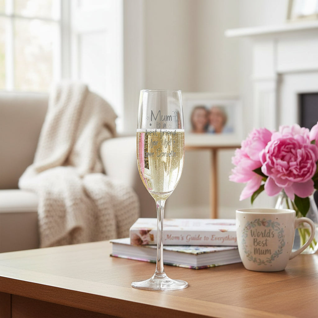 Personalised Mum Best Friend Engraved Champagne Flute Prosecco Glass Gift Personalised Champagne Glasses ukgiftstoreonline