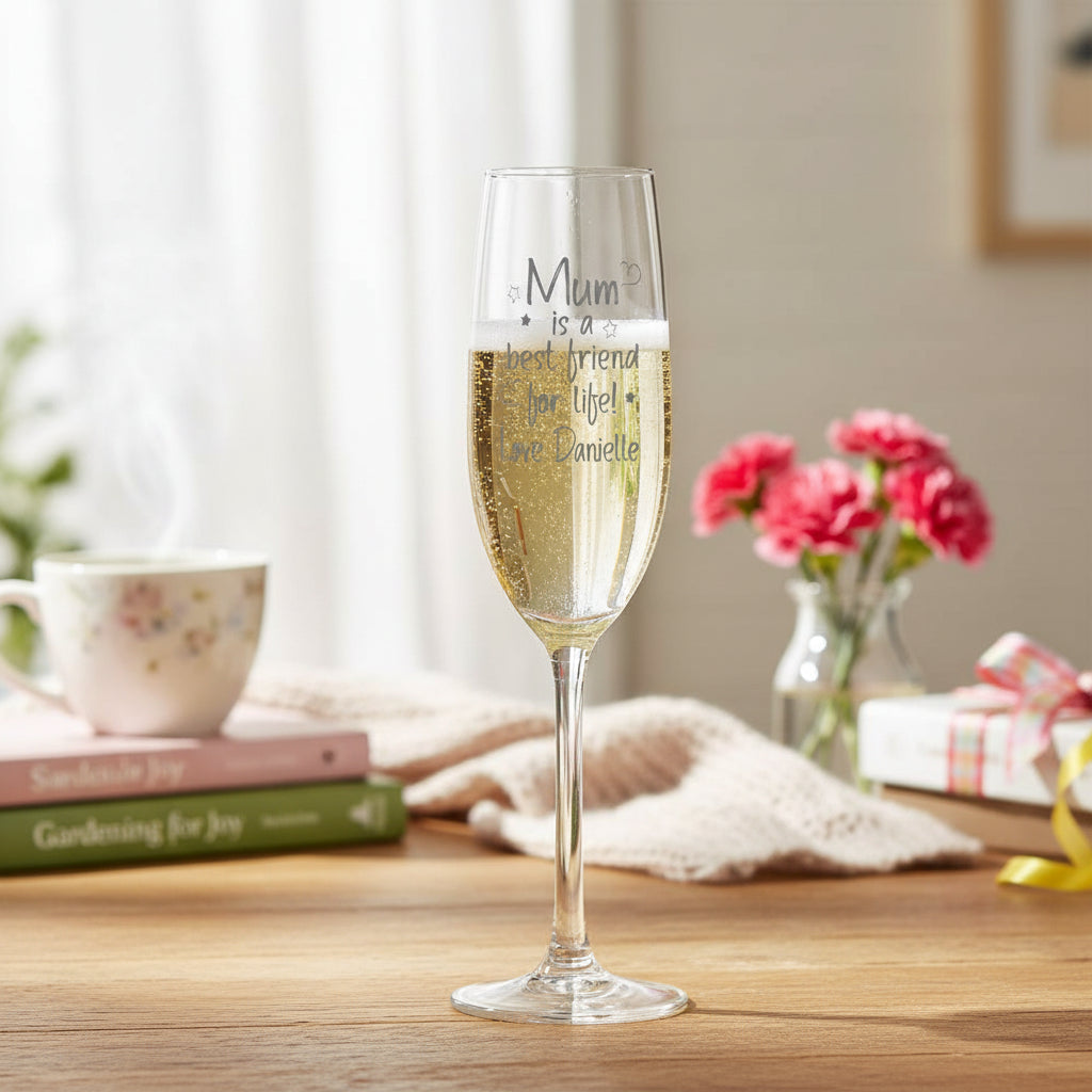 Personalised Mum Best Friend Engraved Champagne Flute Prosecco Glass Gift Personalised Champagne Glasses ukgiftstoreonline