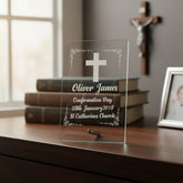 Personalised Confirmation Day Gift Keepsake Glass Plaque Gift Personalised Crystal Glass ukgiftstoreonline
