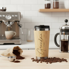 Personalised Bamboo Insulated Grandma Travel Mug Gift Personalised Mugs ukgiftstoreonline