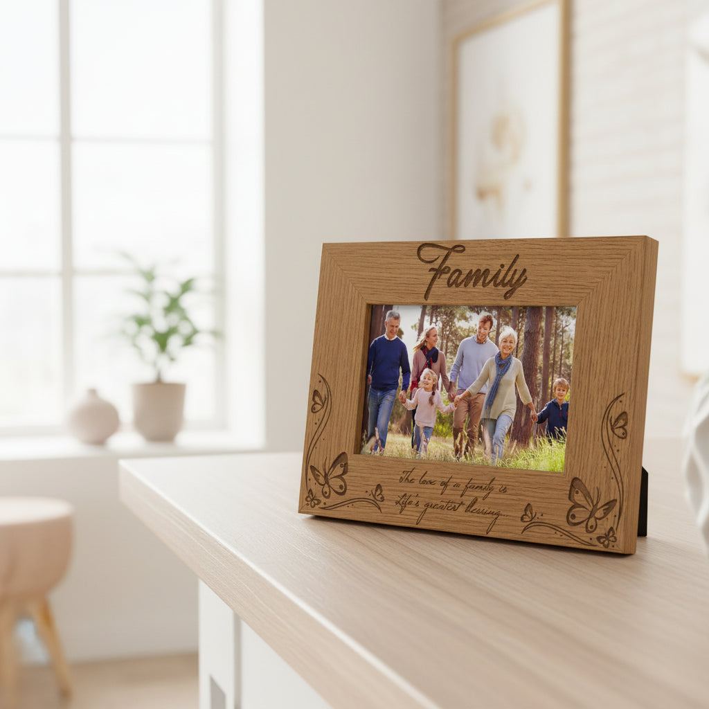 Wooden Engraved Family Photo Frame Gift Life's Greatest Blessing Family Photo frame ukgiftstoreonline