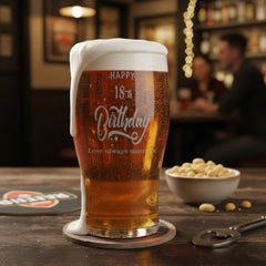 18th Birthday Personalised Engraved Beer Glasses Gift for Him personalised beer glasses ukgiftstoreonline