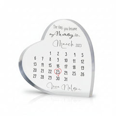 Personalised Day You Became My Mummy Date Heart Block In Premium Silk Lined Gift Box Personalised Plaque Gift ukgiftstoreonline