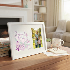 Personalised Special Mum Pink and Purple Butterfly Gift Photo Frame personalised photo frames ukgiftstoreonline
