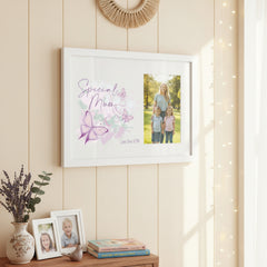 Personalised Special Mum Pink and Purple Butterfly Gift Photo Frame personalised photo frames ukgiftstoreonline