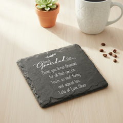 Personalised Great Grandad Sentiment Gift Engraved Slate Stone Drink Coaster Personalised Slates ukgiftstoreonline