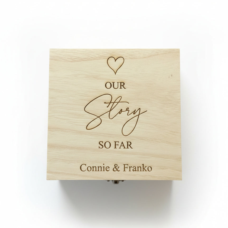 ukgiftstoreonline Personalised Our Love Story Memory Keepsake Gift Box With Heart Keepsake Gift ukgiftstoreonline