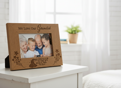 We Love Our Grandad To The Moon and Back Wooden Engraved Photo Frame Gift grandad photo frame ukgiftstoreonline