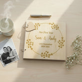 Personalised Our First Year Anniversary Engraved Wooden Scrapbook Photo Album Gift Anniversary Photo Album ukgiftstoreonline