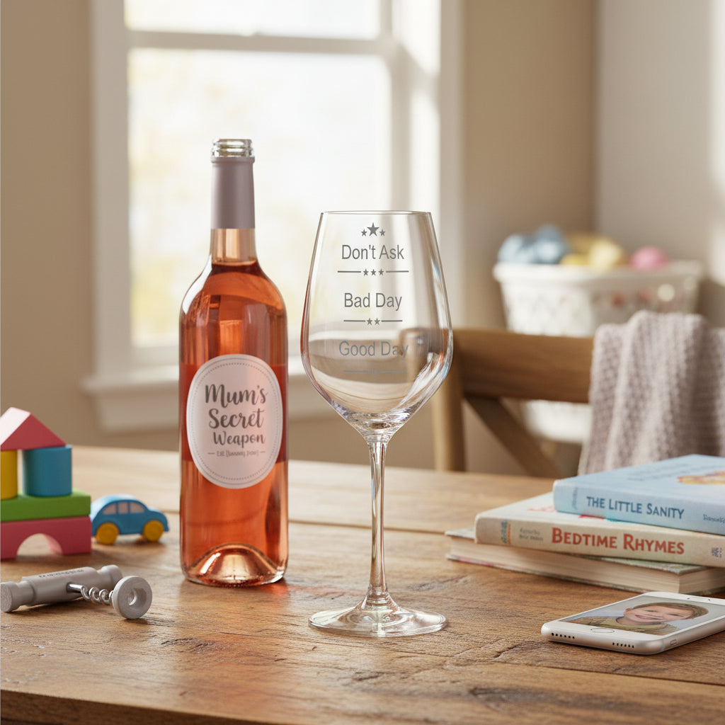 Good Day, Bad Day, Don’t Ask Wine Glass, Fun Novelty Bar Gift For Wine Lovers, Perfect Glasses For Red White Or Rose Wine Personalised Wine Glasses ukgiftstoreonline