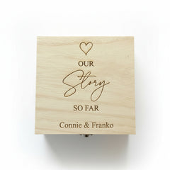 ukgiftstoreonline Personalised Our Love Story Memory Keepsake Gift Box With Heart Keepsake Gift ukgiftstoreonline