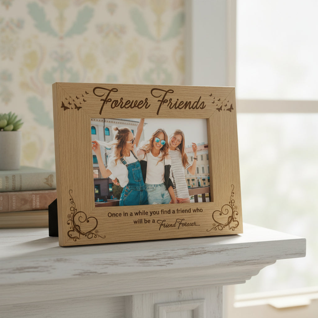 Friends Forever Wooden Photo Frame Gift Friends Photo album ukgiftstoreonline