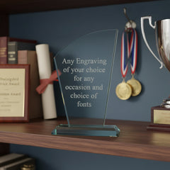 Jade Glass Personalised 15cm Award Trophy Any Engraving or Occasion Tapered Design Jade Glass ukgiftstoreonline